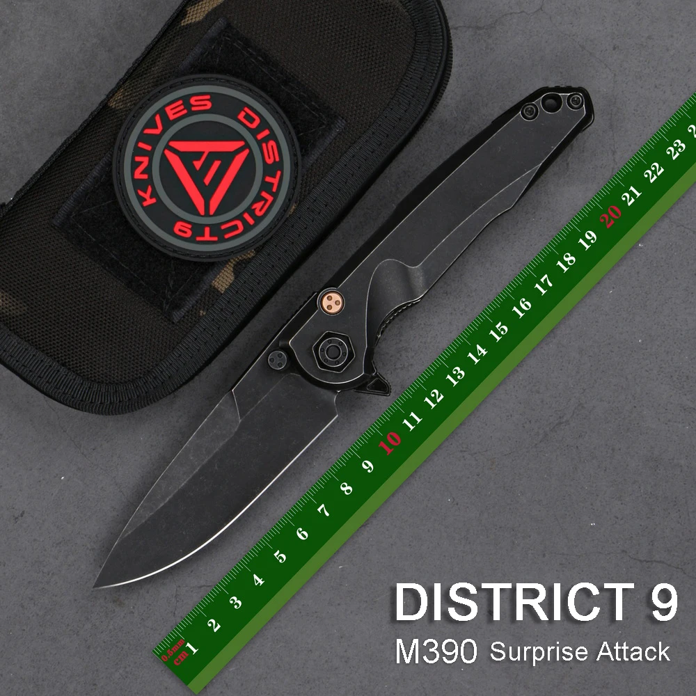 

Складной нож DISTRICT 9 Surprise Attack S90V, титановая рукоятка, инструменты для кемпинга, охоты, выживания, EDC