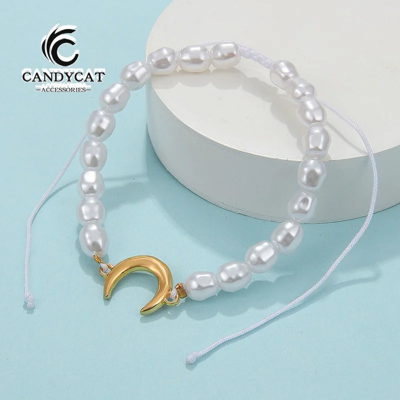 Korean Moon Pearl Charm Bracelets for Women Girl Sweet Minimalist Beaded Adjustable Rope Bracelet Vintage Fashion Jewelry Gift
Korean Moon Pearl Charm Bracelets for Women Girl Sweet Minimalist Beaded Adjustable Rope Bracelet Vintage Fashion Jewelry Gift