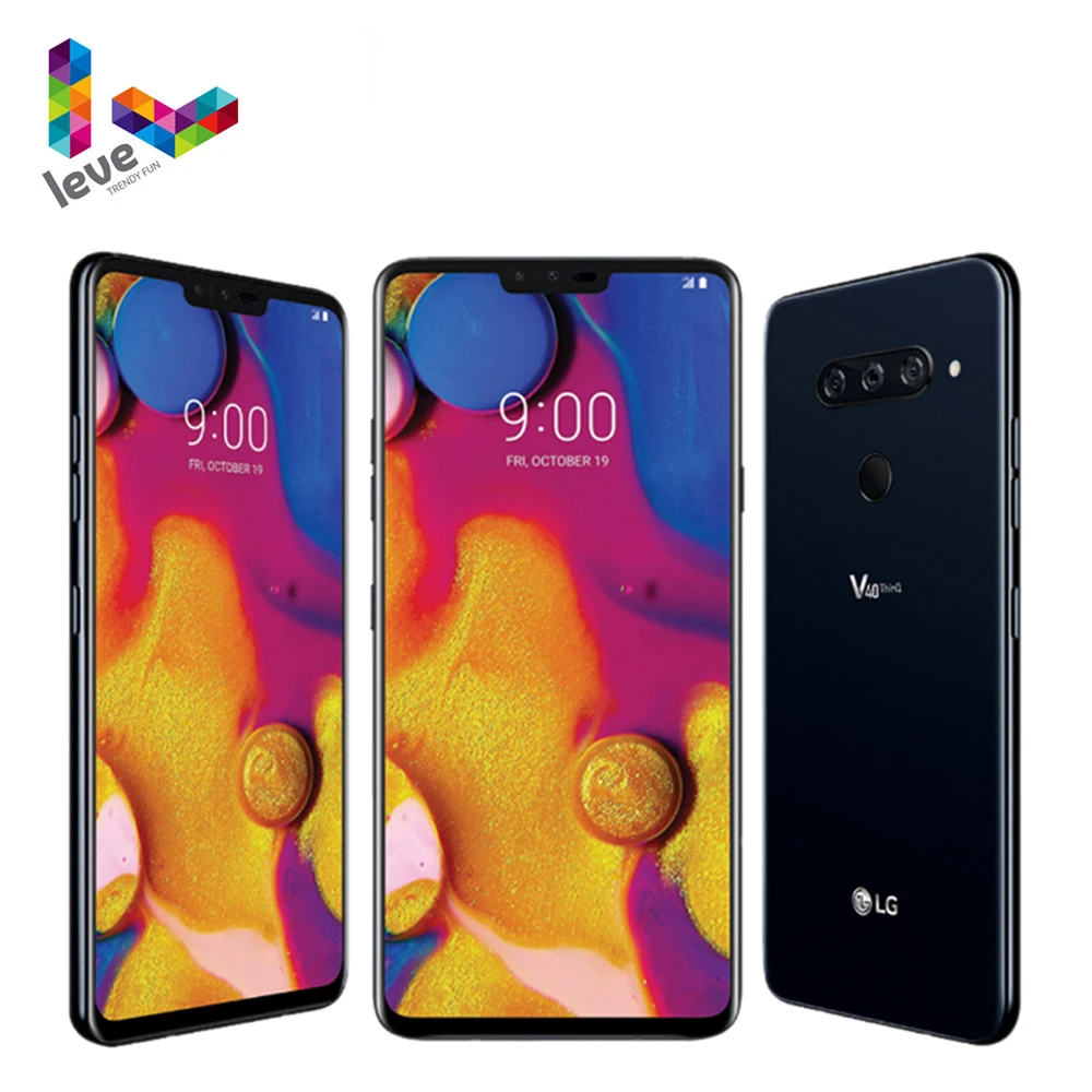 

Unlocked LG V40 ThinQ V409N V409UA V405EBW Mobile Phone Octa Core 6.4" 6GB RAM 64&128GB ROM 3+2 Cameras 16MP Android Smartphone