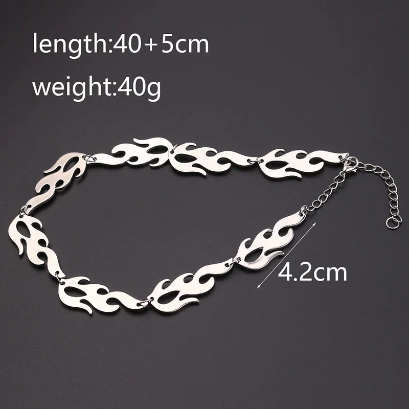 Fashion Necklaces Cool Harajuku Hip-hop Flame Clavicle Necklace Consecutive Flame Neutral Charm Chain Men Women Gift
Fashion Necklaces Cool Harajuku Hip-hop Flame Clavicle Necklace Consecutive Flame Neutral Charm Chain Men Women Gift