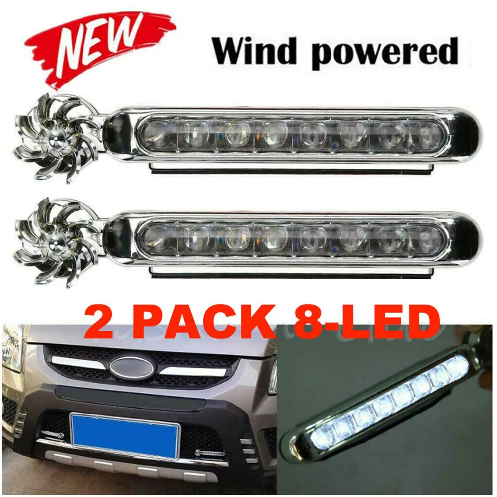 2pcs LED Car DRL Daytime Running Lights Wind Power 8-LED Waterproof Strip Auto Headlights Car White Driving Day Lights
2pcs LED Car DRL Daytime Running Lights Wind Power 8-LED Waterproof Strip Auto Headlights Car White Driving Day Lights