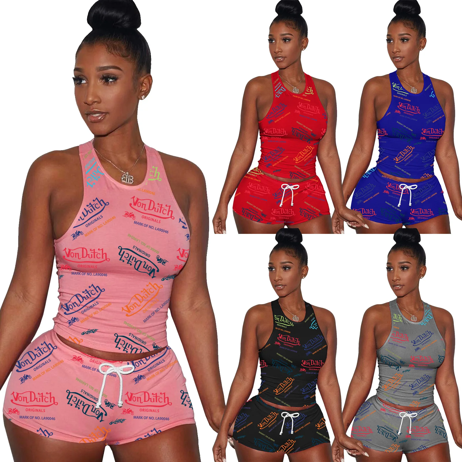 2021 Summer Women's Clothing Street Style Printed Vest Shorts Sports Suit Two-Piece Suit
2021 Summer Women's Clothing Street Style Printed Vest Shorts Sports Suit Two-Piece Suit
