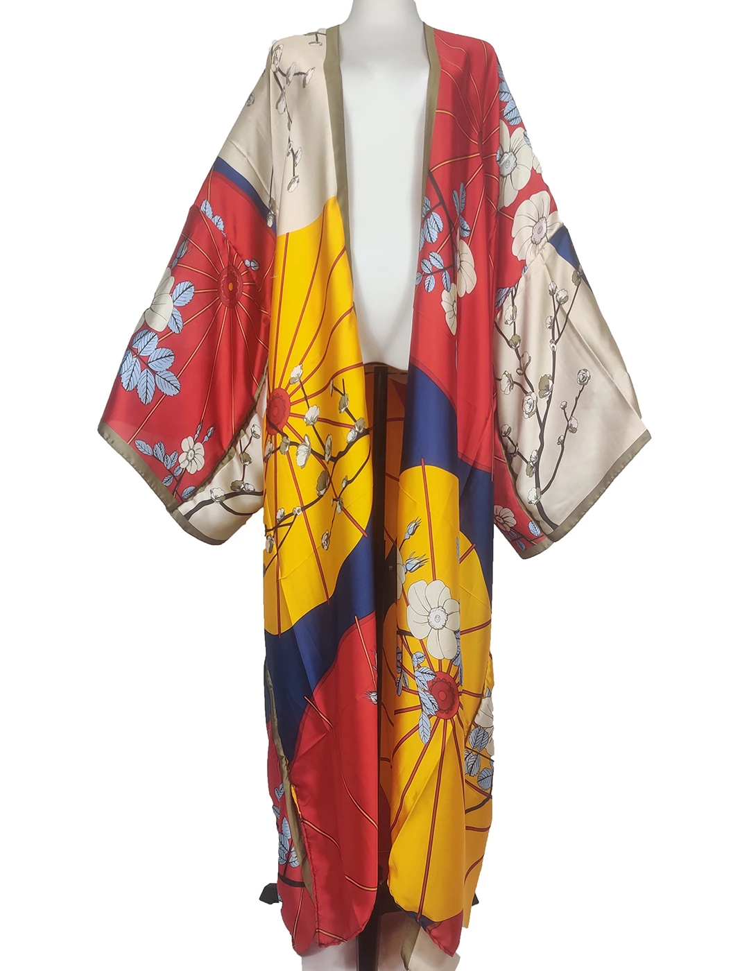 Newest Fashion European Loose Batwing Printed Silk Long Duster Coat For Women Dashiki African Abaya Kimonos For Lady Kaftan
Newest Fashion European Loose Batwing Printed Silk Long Duster Coat For Women Dashiki African Abaya Kimonos For Lady Kaftan