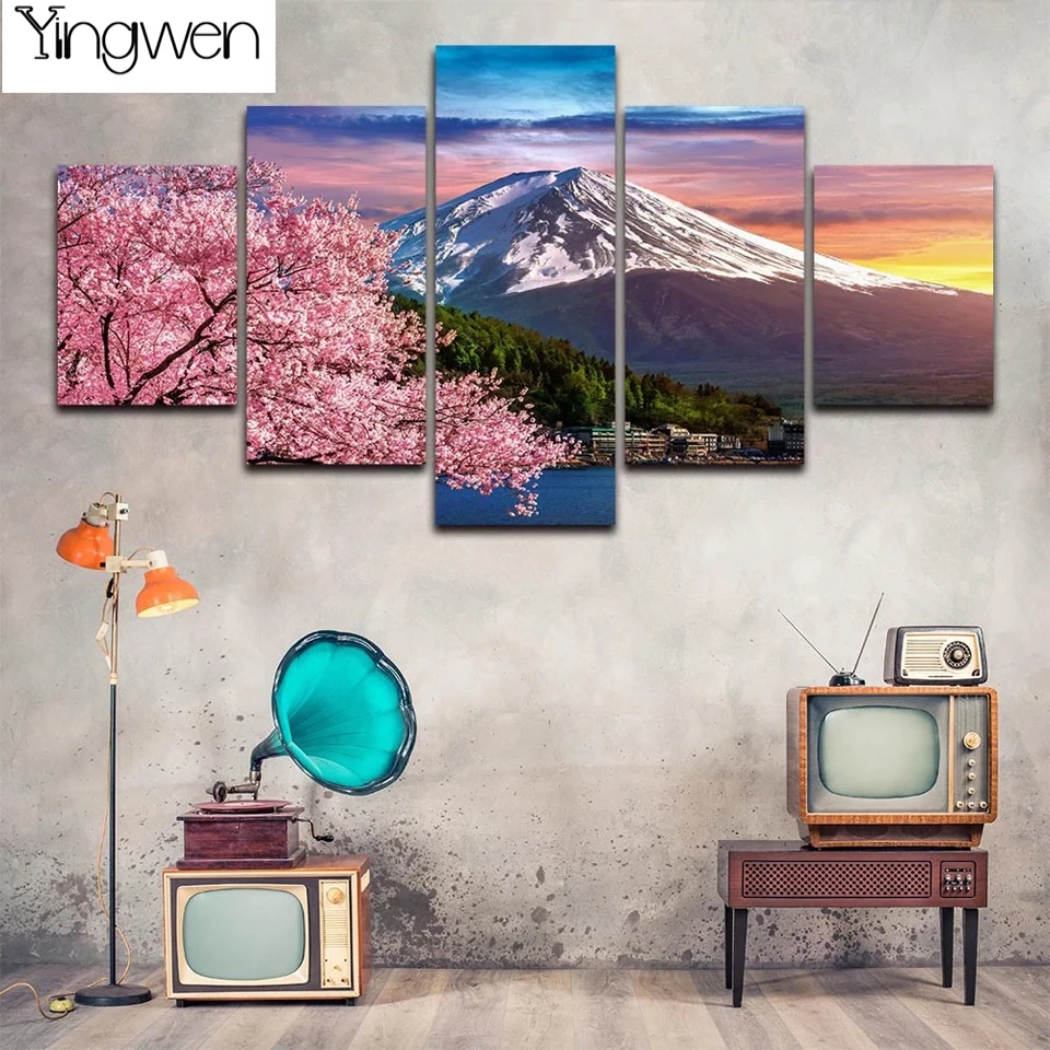 5 Panels Mount Fuji Cherry Blossom Landscape Diamond Painting Full Diamond Embroidery 5d Diy Crystal Paintings Home Decor Gift 
5 Panels Mount Fuji Cherry Blossom Landscape Diamond Painting Full Diamond Embroidery 5d Diy Crystal Paintings Home Decor Gift