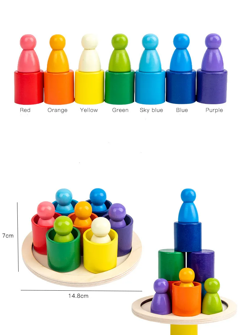 14pcs/set Rainbow Bucket Man Toy Wooden Rainbow Blocks Rainbow Stacker Educational Toys for Baby Montessori Wooden Toys Dropship
14pcs/set Rainbow Bucket Man Toy Wooden Rainbow Blocks Rainbow Stacker Educational Toys for Baby Montessori Wooden Toys Dropship