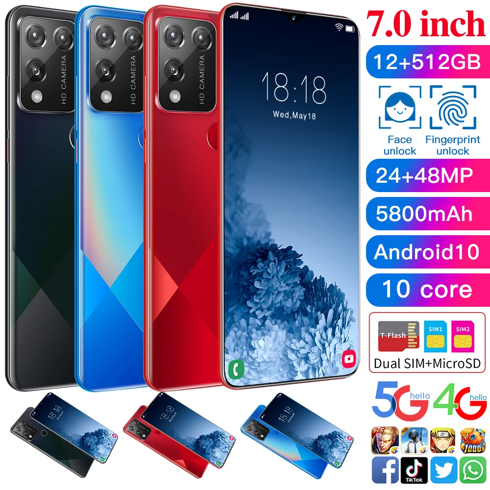 Global Version S30 Smartphone 7.0Inch 10Core 12+512GB 5800mAh Dual SIM Dual Standby Support Face ID 4G LTE 5G Android CellPhone
Global Version S30 Smartphone 7.0Inch 10Core 12+512GB 5800mAh Dual SIM Dual Standby Support Face ID 4G LTE 5G Android CellPhone