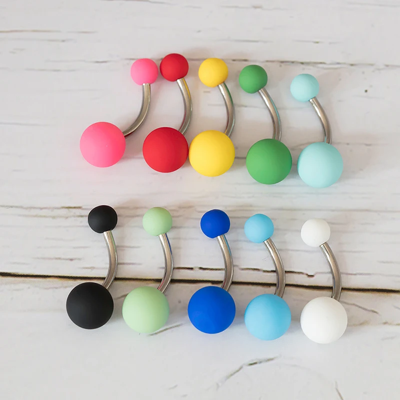 10-50pcs Matte Ball Belly Piercing Colorful Navel Ring Bar Stainless Steel Belly Button Rings Stud Women Sexy Body Jewelry 14G
10-50pcs Matte Ball Belly Piercing Colorful Navel Ring Bar Stainless Steel Belly Button Rings Stud Women Sexy Body Jewelry 14G