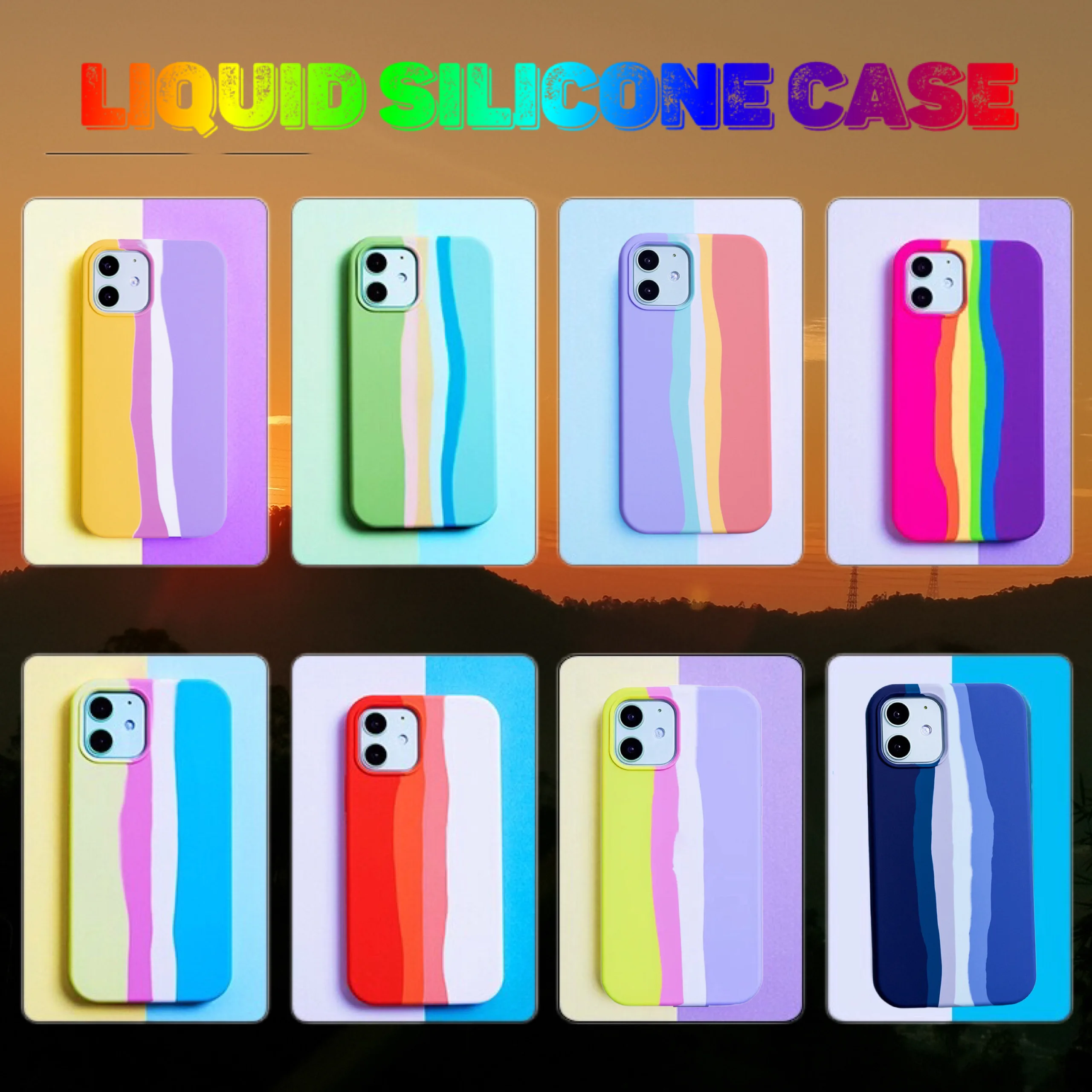 Радужные чехлы для телефонов новых цветов для iPhone 13, 12, 11Pro, 7, 8, Iphone XR, Xs Max Mini, роскошная задняя крышка из жидкого силикагеля с логотипом
Радужные чехлы для телефонов новых цветов для iPhone 13, 12, 11Pro, 7, 8, Iphone XR, Xs Max Mini, роскошная задняя крышка из жидкого силикагеля с логотипом