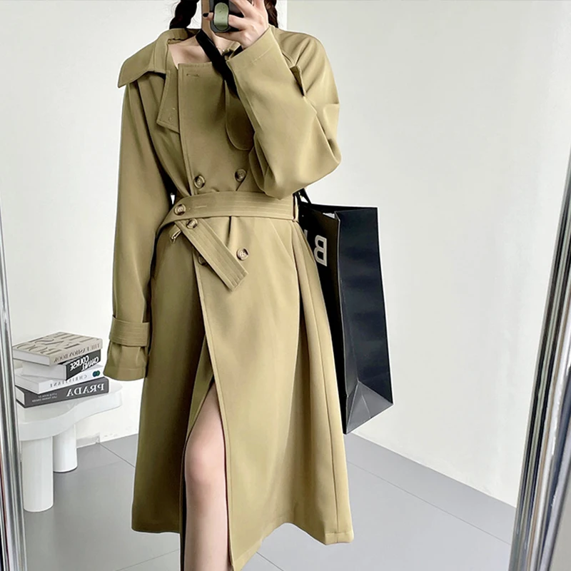2021 Autumn Women's Windbreaker Long Jacket Female Clothes Trench Coat Korea Ladies Fashion Outerwear With Belt Cardigan
2021 Autumn Women's Windbreaker Long Jacket Female Clothes Trench Coat Korea Ladies Fashion Outerwear With Belt Cardigan