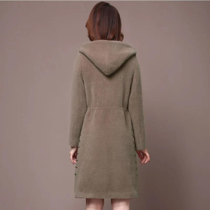 WYWAN Winter women high quality faux rabbit fur coat long luxury loose lapel thick warm plus size female plush coa | Женская одежда
