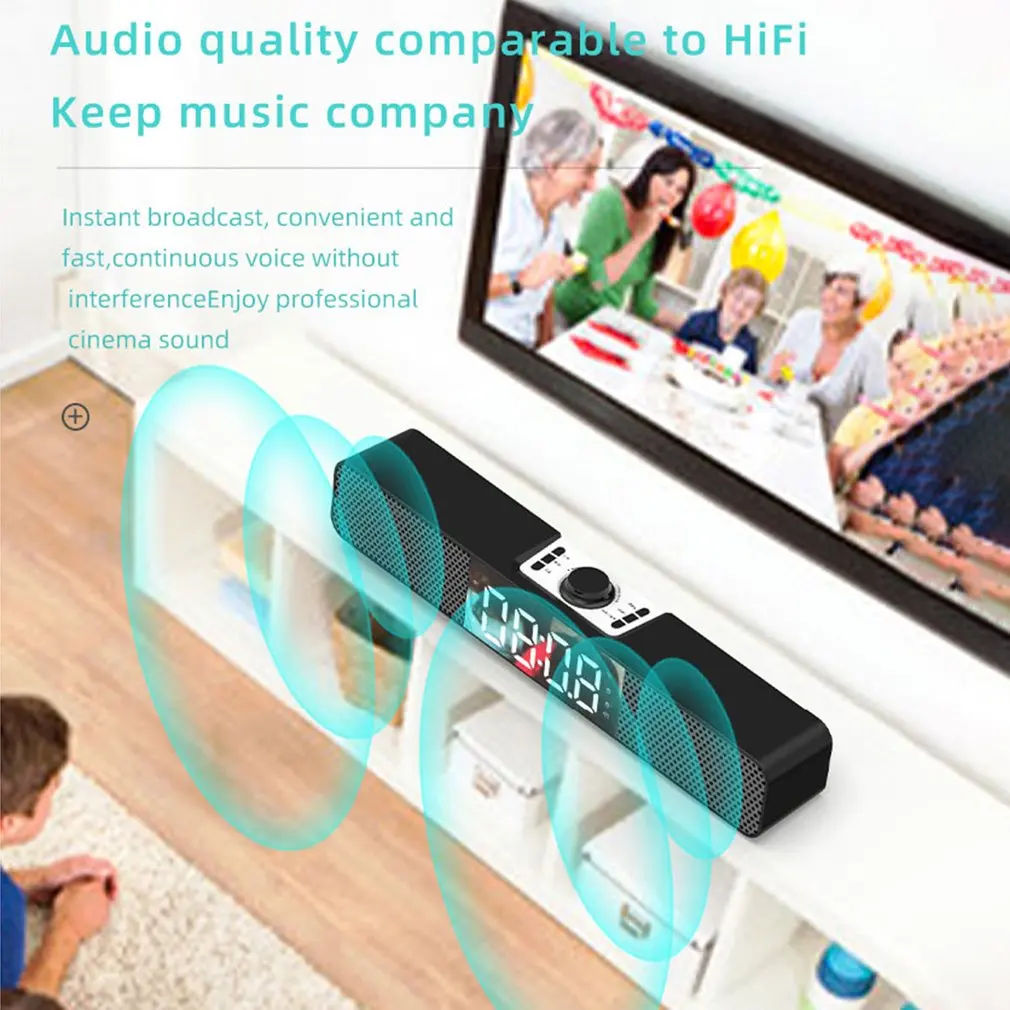 LED TV Sound Bar Alarm Clock AUX USB Wired Wireless Home Theater Surround SoundBar for PC TV Computer Speakers
LED TV Sound Bar Alarm Clock AUX USB Wired Wireless Home Theater Surround SoundBar for PC TV Computer Speakers
