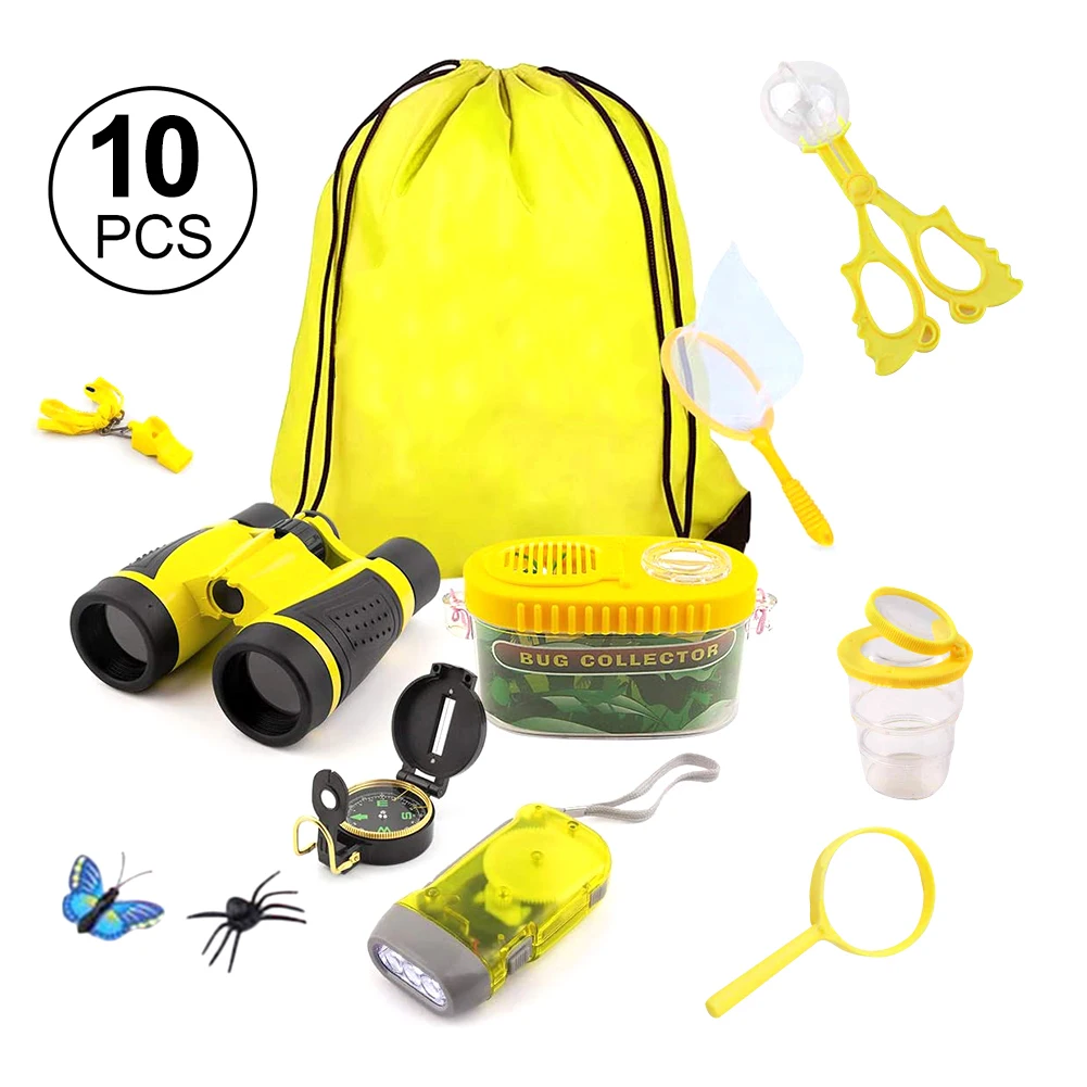 10PCS Kids Explorer Kit Outdoor Adventure Camping Kit Binoculars Butterfly Net Educational Nature Exploration Toys
10PCS Kids Explorer Kit Outdoor Adventure Camping Kit Binoculars Butterfly Net Educational Nature Exploration Toys