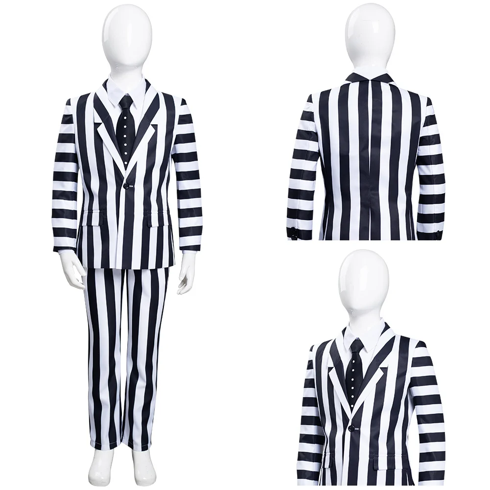Kids Children Beetlejuice Cosplay Costume Striped Uniform Pants Outfits Halloween Carnival Suit 
Kids Children Beetlejuice Cosplay Costume Striped Uniform Pants Outfits Halloween Carnival Suit