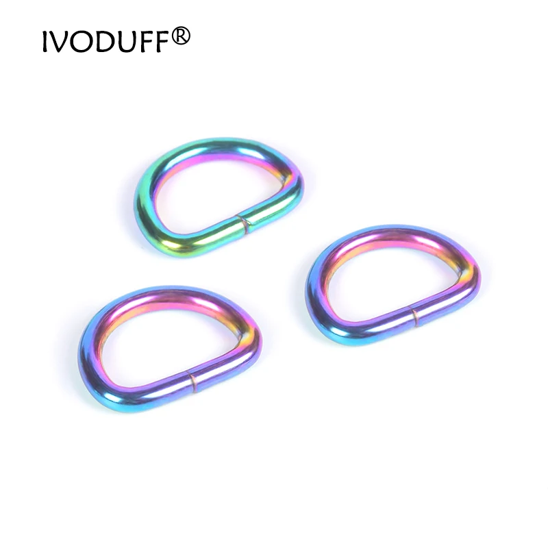 10 шт./лот кольцо цвета радуги D для кошелька металлическое сумки 15 мм DIY аксессуары