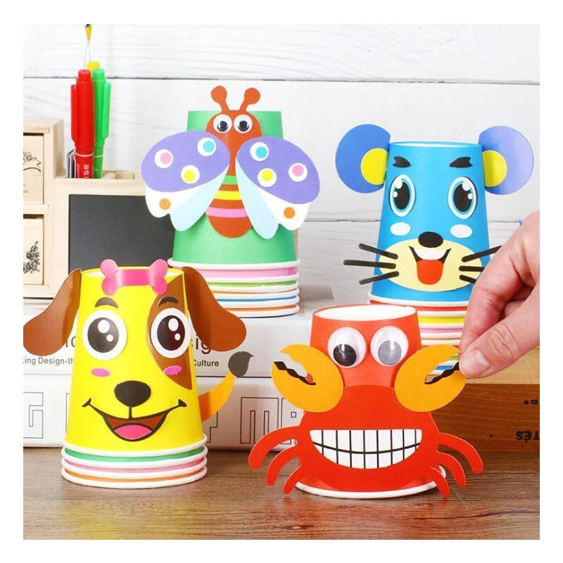 12pcs/set Children Animals DIY Handmade Paper Cups Sticker material kit kindergarten School Art Craft Kids Educational Toys
12pcs/set Children Animals DIY Handmade Paper Cups Sticker material kit kindergarten School Art Craft Kids Educational Toys