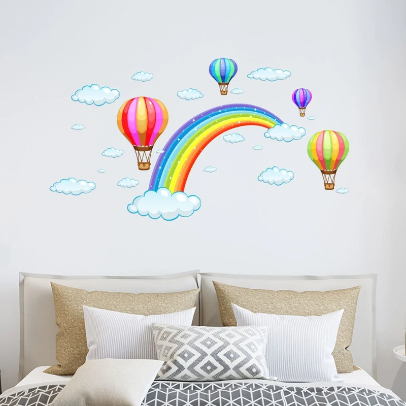 Cartoon Rainbow Cloud Hot Air Balloon Wall Stickers Living Room Wallpaper Decal A2UB
Cartoon Rainbow Cloud Hot Air Balloon Wall Stickers Living Room Wallpaper Decal A2UB