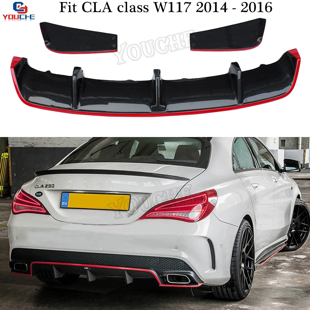 W117 задний диффузор из углеродного волокна бампер для Mercedes C117 CLA Class 2014 2016 CLA180 CLA200