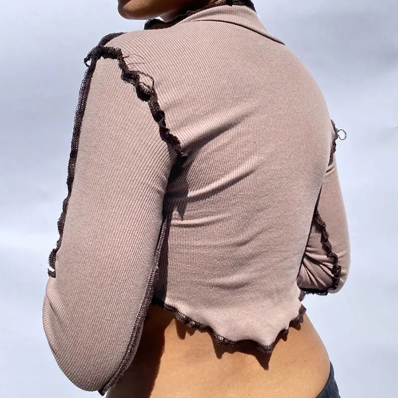 Designed Deep V-neck, Hit Color, Split, Torn, Fringe, Scheming, Hollow, Navel, Long-sleeved Temperament, All-match Blouse Women
Designed Deep V-neck, Hit Color, Split, Torn, Fringe, Scheming, Hollow, Navel, Long-sleeved Temperament, All-match Blouse Women