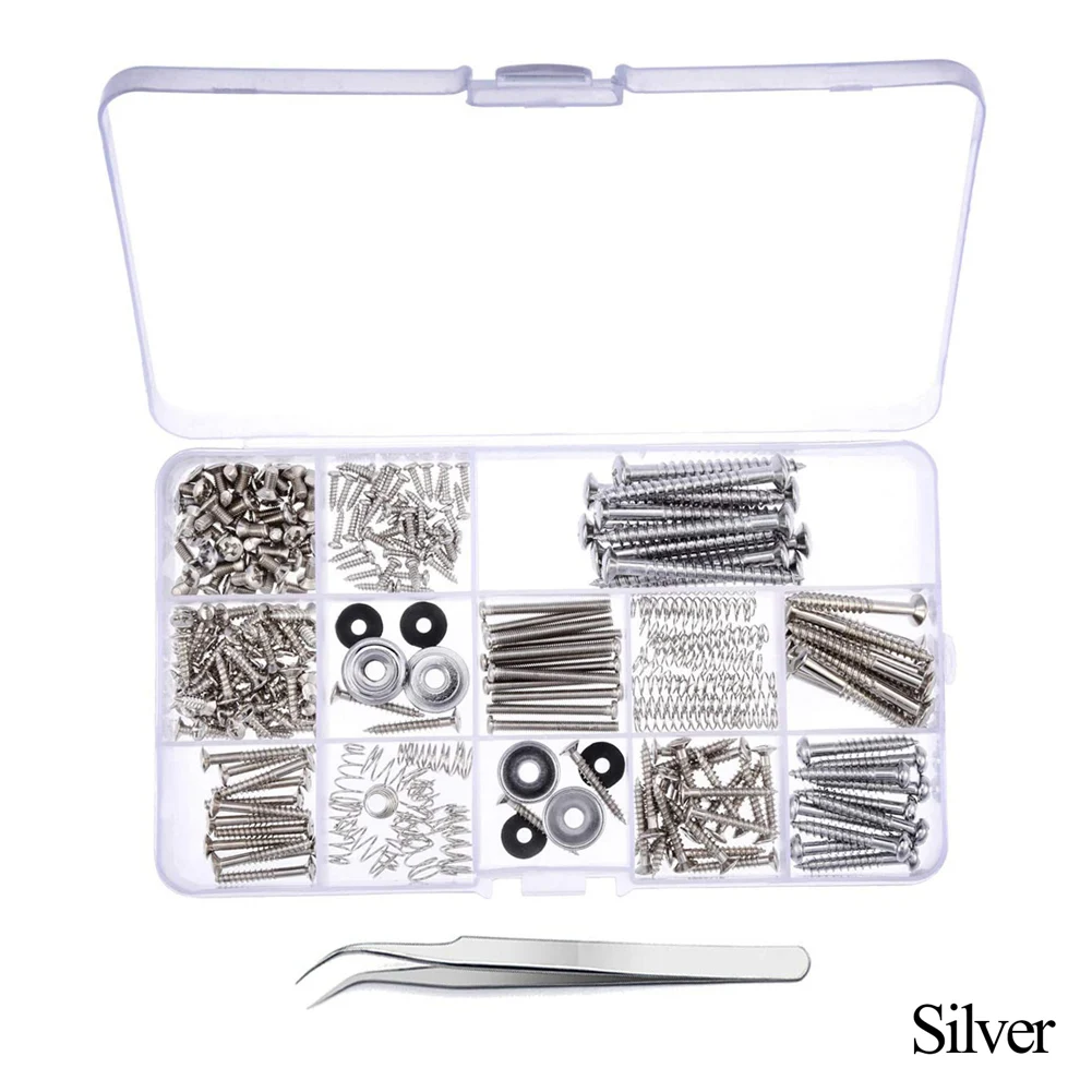 9 Types Assorted Guitar Screw Kit with Storage Box for Electric Guitar Bridge, Pickup, Pickguard, Tuner, Switch, Neck Plate
9 Types Assorted Guitar Screw Kit with Storage Box for Electric Guitar Bridge, Pickup, Pickguard, Tuner, Switch, Neck Plate