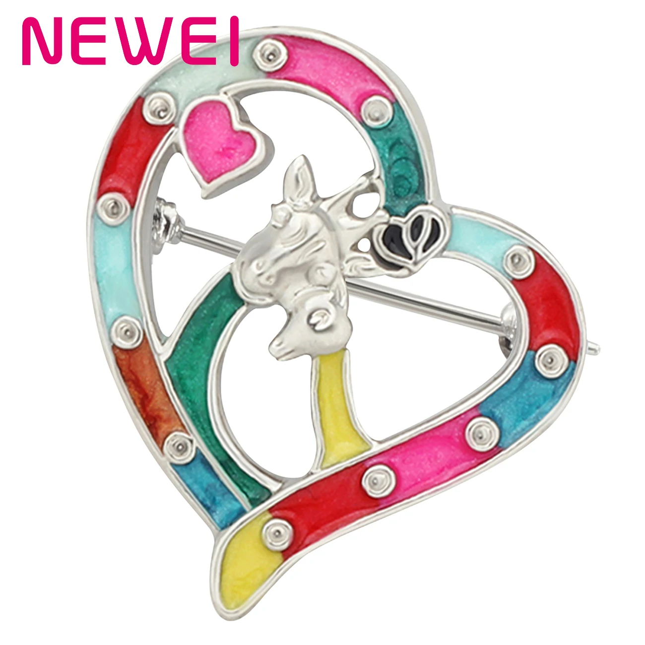 NEWEI Valentines Enamel Alloy Mental Floral Heart Shape Giraffe Couple Brooches Pin Unique Jewelry For Women Men Girl Charm Gift 
NEWEI Valentines Enamel Alloy Mental Floral Heart Shape Giraffe Couple Brooches Pin Unique Jewelry For Women Men Girl Charm Gift