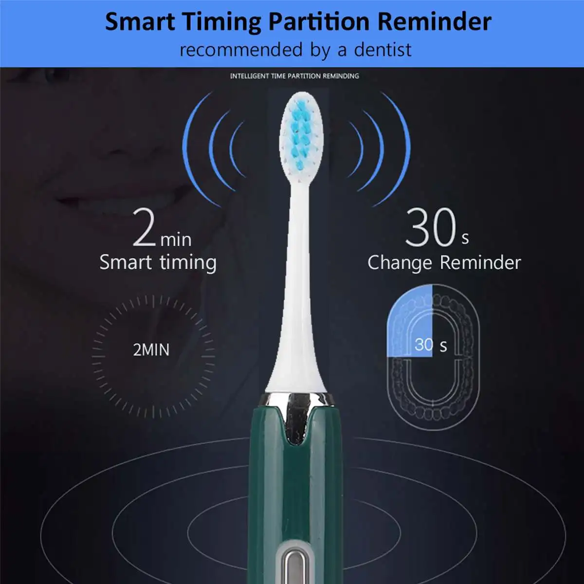 Electric Toothbrush USB Rechargeable Automatic Sonic ToothBrush 5 Models Waterproof Cleaning Bathroom Tool with 4 Brush Heads
Electric Toothbrush USB Rechargeable Automatic Sonic ToothBrush 5 Models Waterproof Cleaning Bathroom Tool with 4 Brush Heads