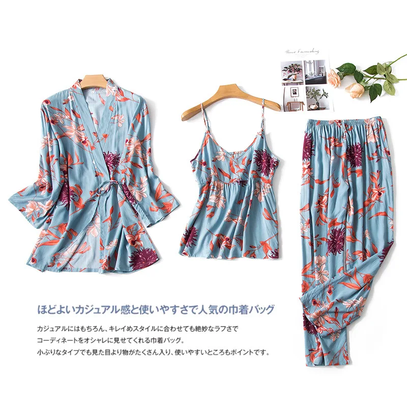 V-neck Summer Suit Sleeveless Print Plus Size Sexy Pyjamas For Women Long Sleeve Soft Home Suit 3 Piece Set Women Lounge Wear
V-neck Summer Suit Sleeveless Print Plus Size Sexy Pyjamas For Women Long Sleeve Soft Home Suit 3 Piece Set Women Lounge Wear