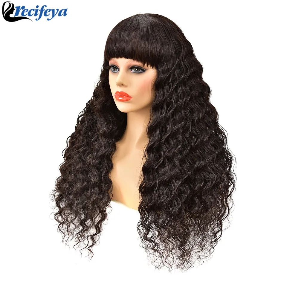 Recifeya Brazilian Loose Deep Wave Human Hair Wigs With Bangs Full Machine Wig 100% Remy Loose Deep Human Hair Wigs For Women
Recifeya Brazilian Loose Deep Wave Human Hair Wigs With Bangs Full Machine Wig 100% Remy Loose Deep Human Hair Wigs For Women