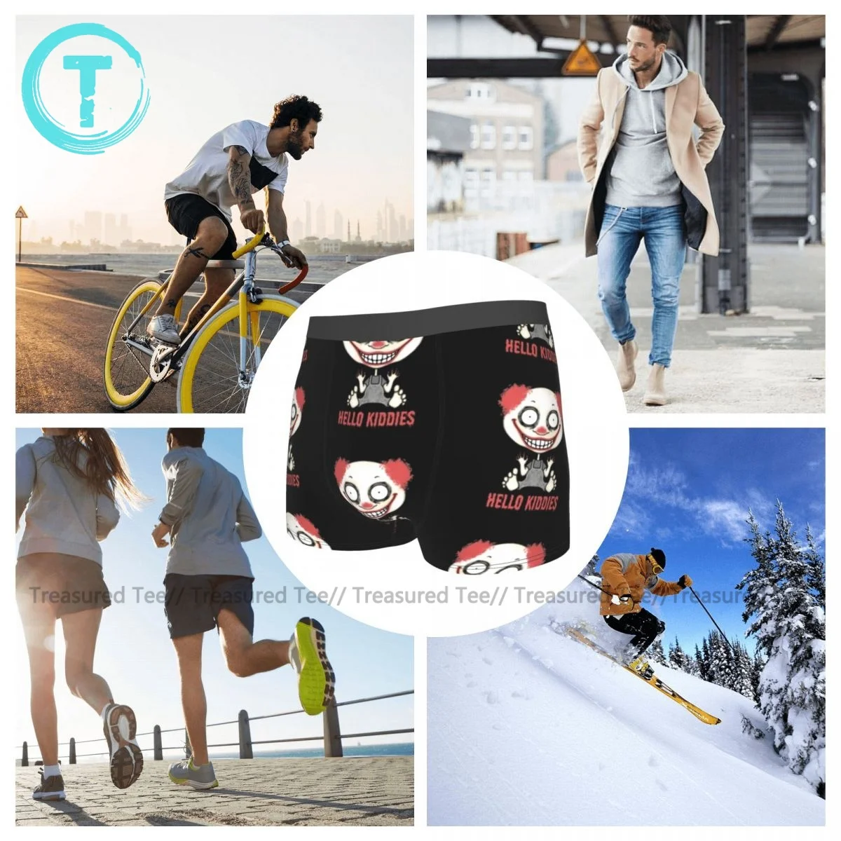 Clown Underwear Custom Polyester Sublimation Trunk Hot Boy Classic Boxer Brief