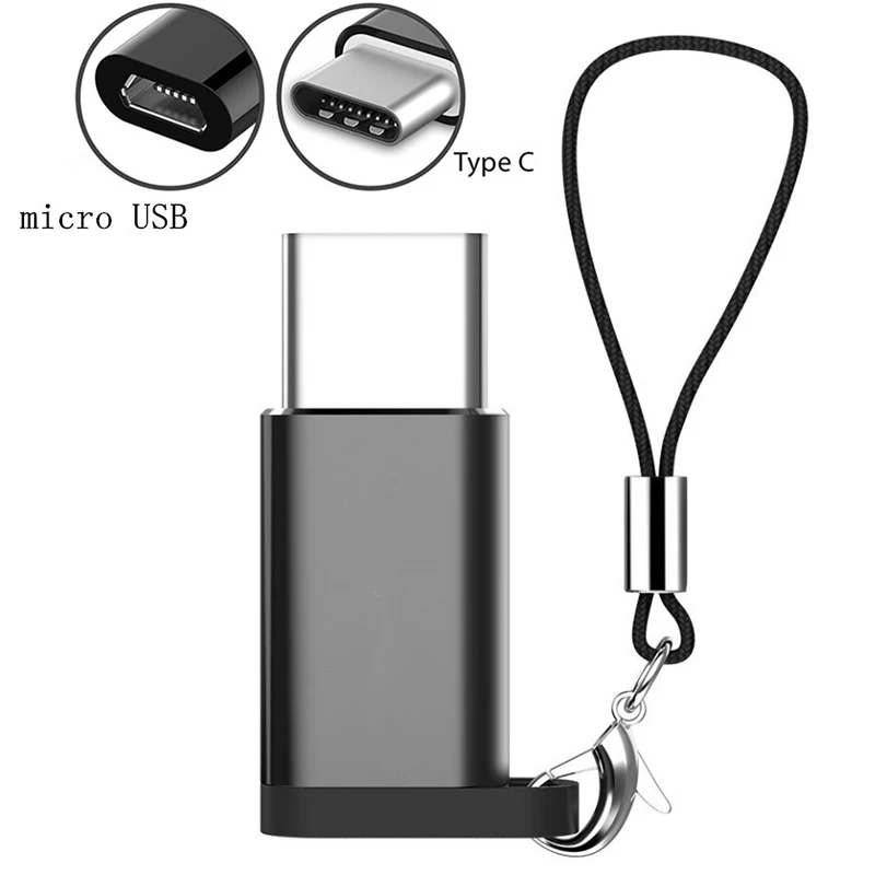 Портативный USB C к микро usb адаптеру анти потерянный брелок Type конвертерный Разъем