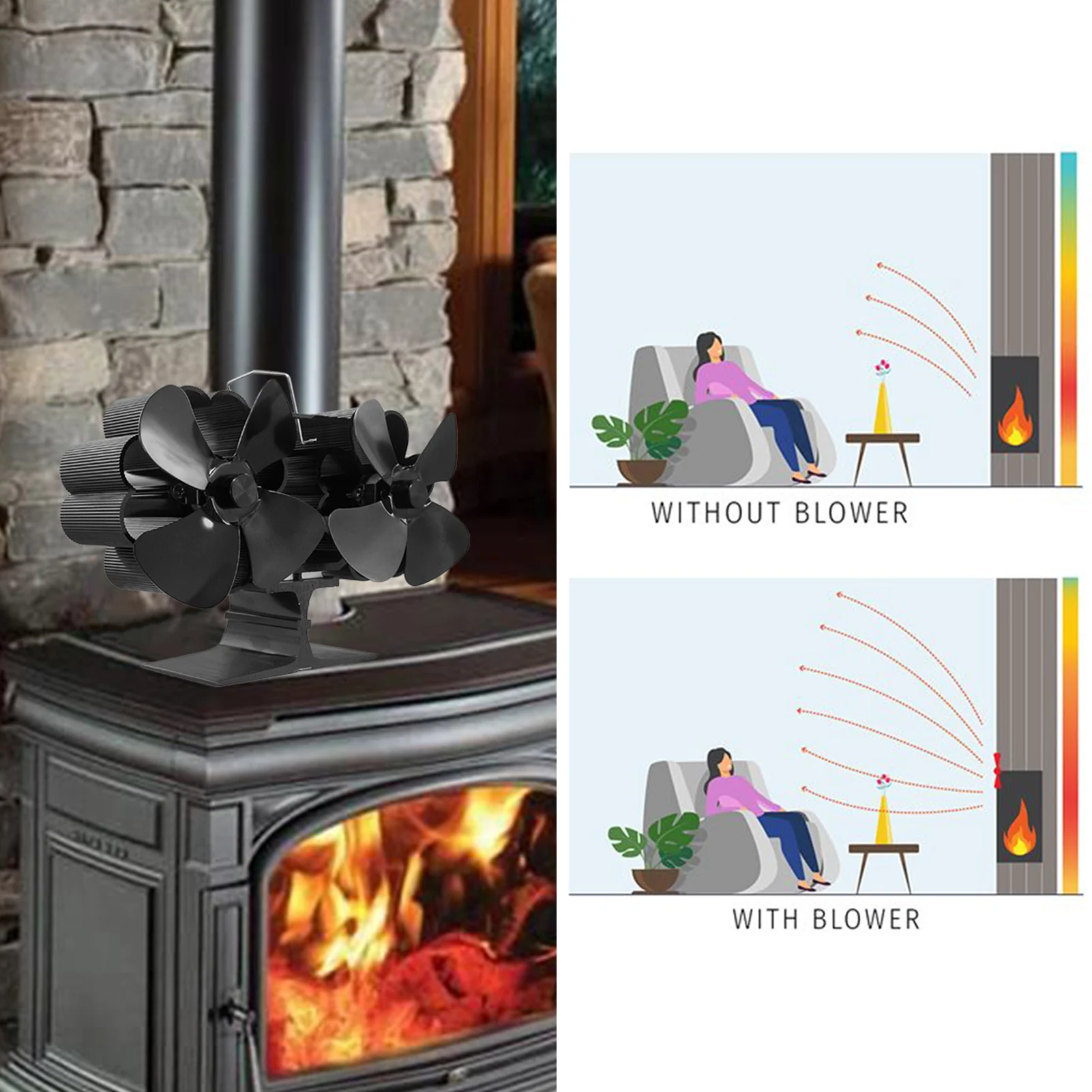 8 Blade Fireplace Fan Heat Powered Stove Fan Log Wood Burner Ecofan Quiet Home Fireplace Fan Efficient Heat Distribution
8 Blade Fireplace Fan Heat Powered Stove Fan Log Wood Burner Ecofan Quiet Home Fireplace Fan Efficient Heat Distribution