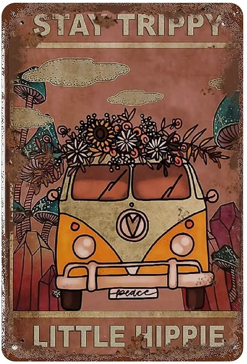 Metal Sign Stay Trippy Little Hippie Retro Tin Signs Home Bar Kitchen Wall Decor Aluminum Poster 8x12 Inch (20x30cm)
Metal Sign Stay Trippy Little Hippie Retro Tin Signs Home Bar Kitchen Wall Decor Aluminum Poster 8x12 Inch (20x30cm)