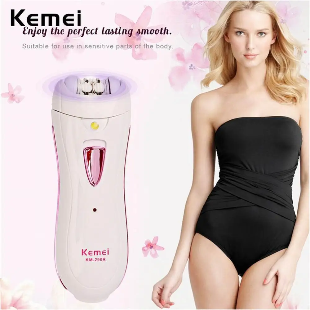 Фото Kemei KM 290R женский эпилятор USB зарядка машинка для удаления волос электрический