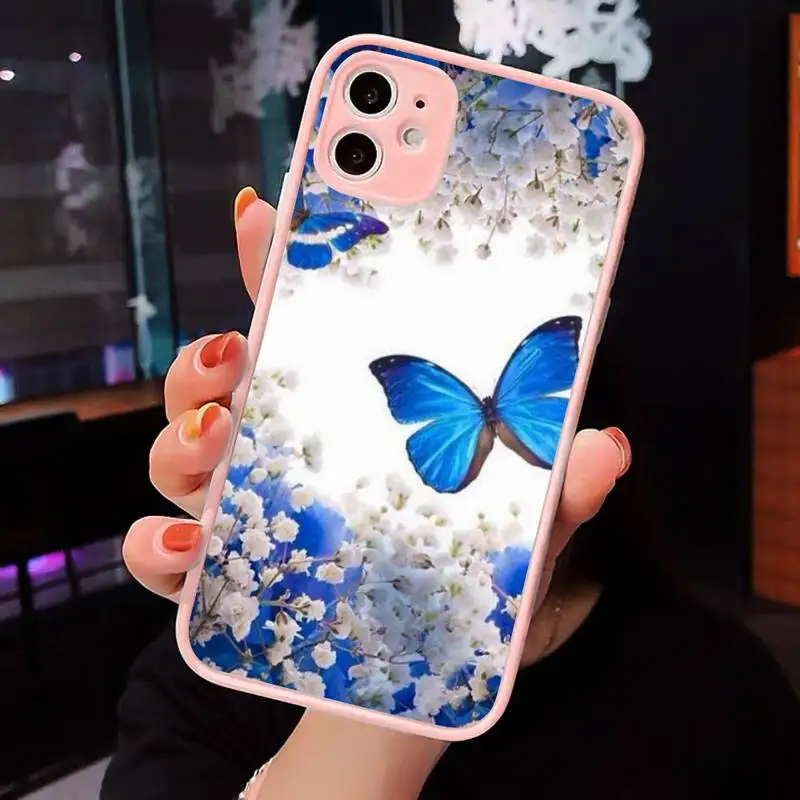 Bling blue butterfly Phone Case Pink matte transparent For iPhone 7 8 x xs xr 11 12 pro plus max mini Clear Funda
Bling blue butterfly Phone Case Pink matte transparent For iPhone 7 8 x xs xr 11 12 pro plus max mini Clear Funda