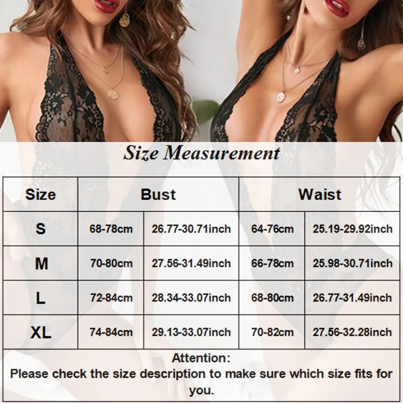 Lace Bodysuit Underwear For Women Sexy Lingerie Black Mesh Patchwork Halter Underwear Valentine's Day Lingerie Negligee Bodysuit
Lace Bodysuit Underwear For Women Sexy Lingerie Black Mesh Patchwork Halter Underwear Valentine's Day Lingerie Negligee Bodysuit