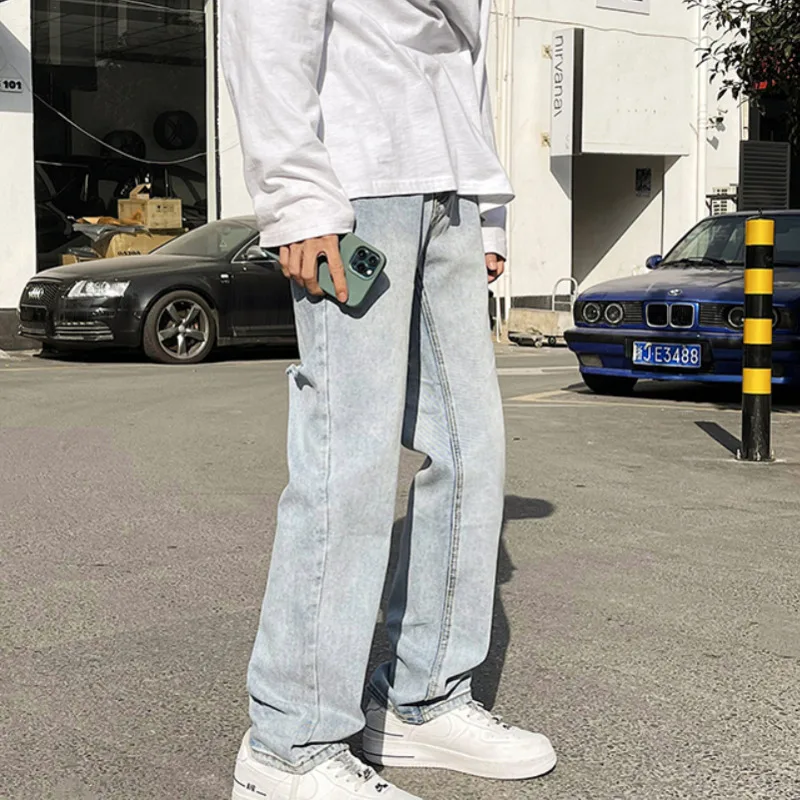 Spring Summer Ripped Jeans Men Korean Fashion Loose Straight Casual Jeans Men Streetwear Hip-hop Personality Denim Trousers Men
Spring Summer Ripped Jeans Men Korean Fashion Loose Straight Casual Jeans Men Streetwear Hip-hop Personality Denim Trousers Men
