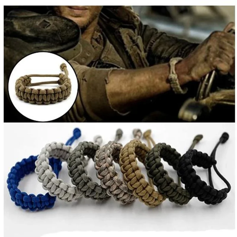 

7 Colors Adjustable Survival Emergency Bracelet 550 Paracord Cord Bracelet Weaving Cord For Camping Hiking Outdoor Accessories