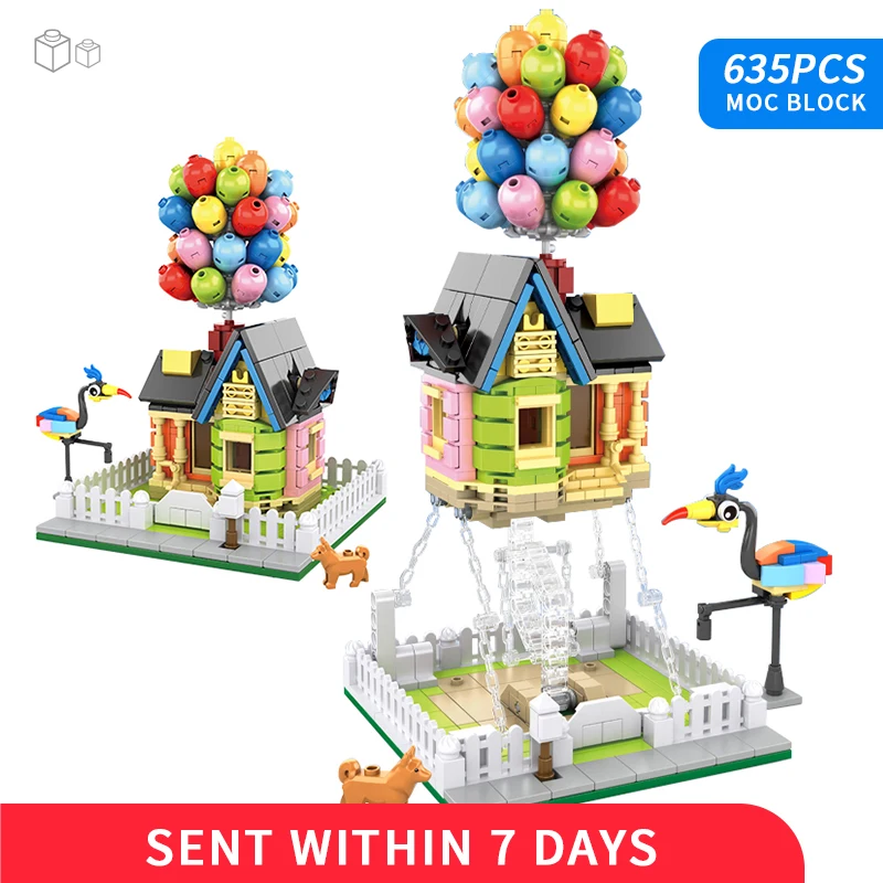 MOC Creative Friends Series Balloon House Anime Cartoon Home Architecture with Courtyard Model Building Blocks Bricks Kids Toys
MOC Creative Friends Series Balloon House Anime Cartoon Home Architecture with Courtyard Model Building Blocks Bricks Kids Toys