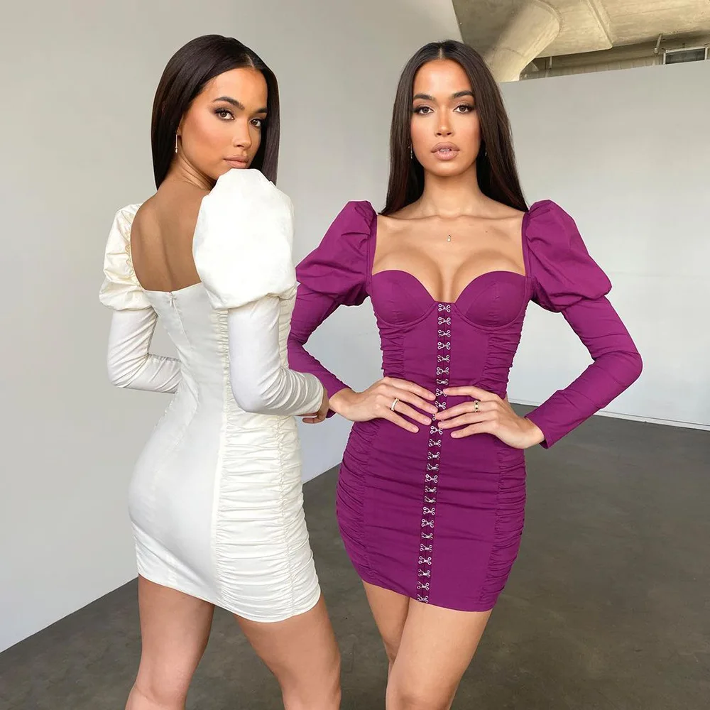 Spring and Summer Sexy Slim Short Dress Women Long Sleeve Wrap Bra Snap Folded Club Mini Dresses
Spring and Summer Sexy Slim Short Dress Women Long Sleeve Wrap Bra Snap Folded Club Mini Dresses