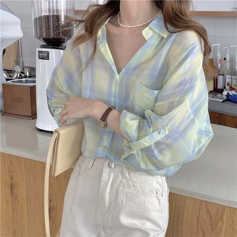 Hzirip, летняя женская рубашка в клетку, винтажная, модная, с полурукавами, отложным воротником, нежный французский дизайн, женский топ свободн...
Hzirip, летняя женская рубашка в клетку, винтажная, модная, с полурукавами, отложным воротником, нежный французский дизайн, женский топ свободн...