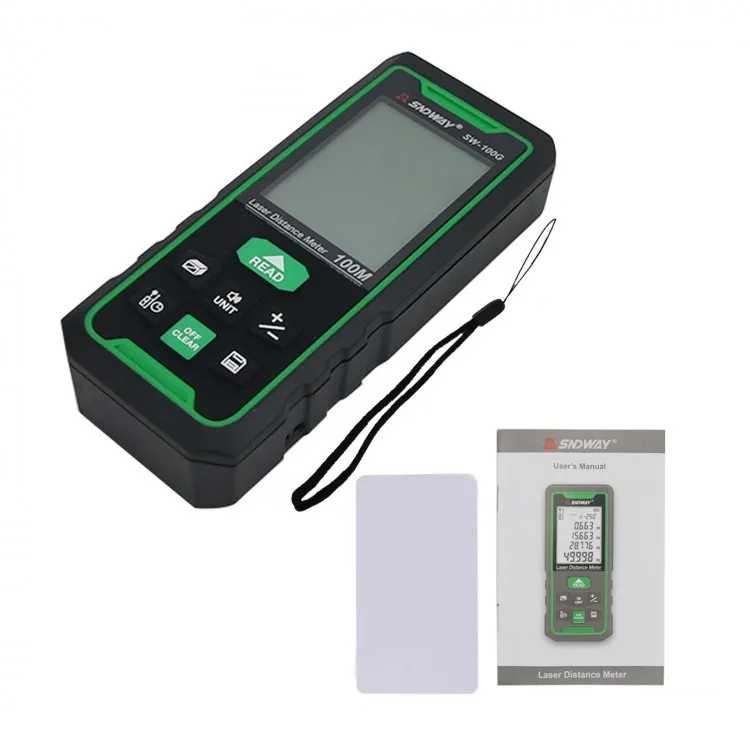 SW-100G 100M Digital Laser Rangefinder Voice Broadcast Laser Distance Meter for Outdoor Indoor Uses
SW-100G 100M Digital Laser Rangefinder Voice Broadcast Laser Distance Meter for Outdoor Indoor Uses