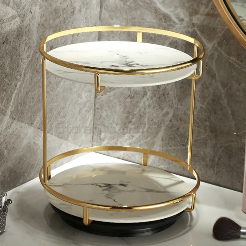 Washroom dresser, desktop perfume, cosmetics, double deck swivel, storage rack tray
Washroom dresser, desktop perfume, cosmetics, double deck swivel, storage rack tray