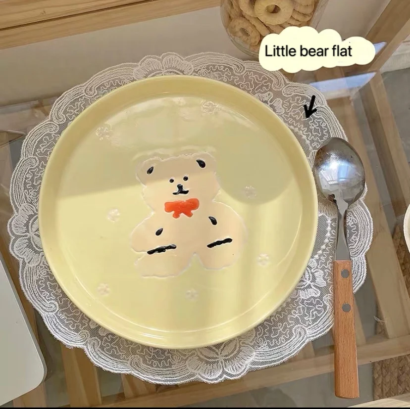 Food Dish тарелки для еды посуда 접시 Korean INS Wind Hand-painted Bear Ceramic Plate Lovely Relief Cartoon Girl Heart Dishs
Food Dish тарелки для еды посуда 접시 Korean INS Wind Hand-painted Bear Ceramic Plate Lovely Relief Cartoon Girl Heart Dishs