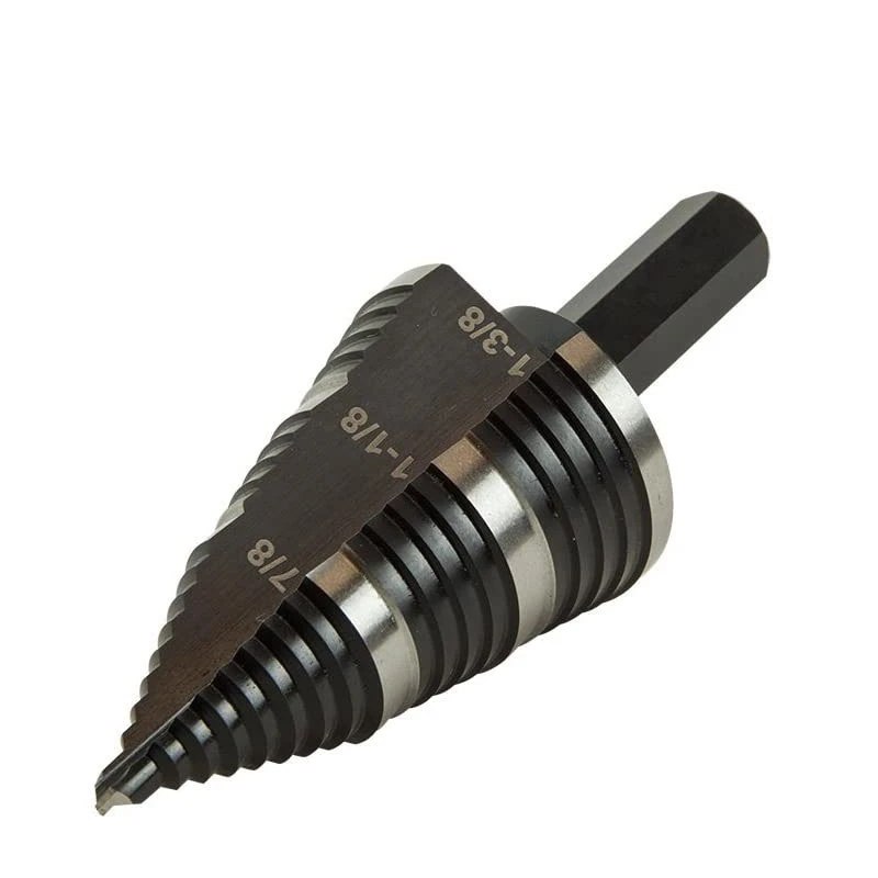 Titanium Coated Faster Drilling Step Drill Bit Double Fluted 7/8 to 1-3/8 HSSE Multiple Hole Metals Platic Wood Cone Drill Bits
Titanium Coated Faster Drilling Step Drill Bit Double Fluted 7/8 to 1-3/8 HSSE Multiple Hole Metals Platic Wood Cone Drill Bits