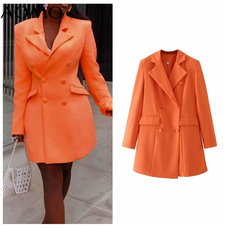 Женский винтажный двубортный Блейзер AOMO, оранжевый пиджак с длинным рукавом, верхняя одежда DA126A, 2021
Женский винтажный двубортный Блейзер AOMO, оранжевый пиджак с длинным рукавом, верхняя одежда DA126A, 2021