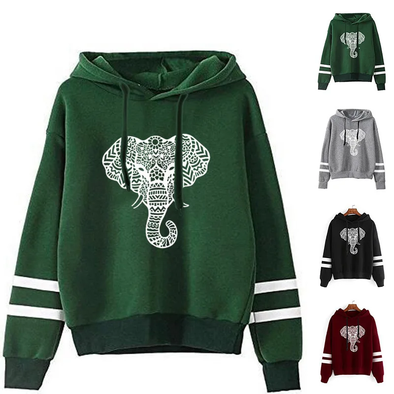 Women Hoodie Elephant Nose Printed Hoodies Women Double Striped Long Sleeve Fleece Sweatshirt with Hat Girls Pullover Winter
Women Hoodie Elephant Nose Printed Hoodies Women Double Striped Long Sleeve Fleece Sweatshirt with Hat Girls Pullover Winter