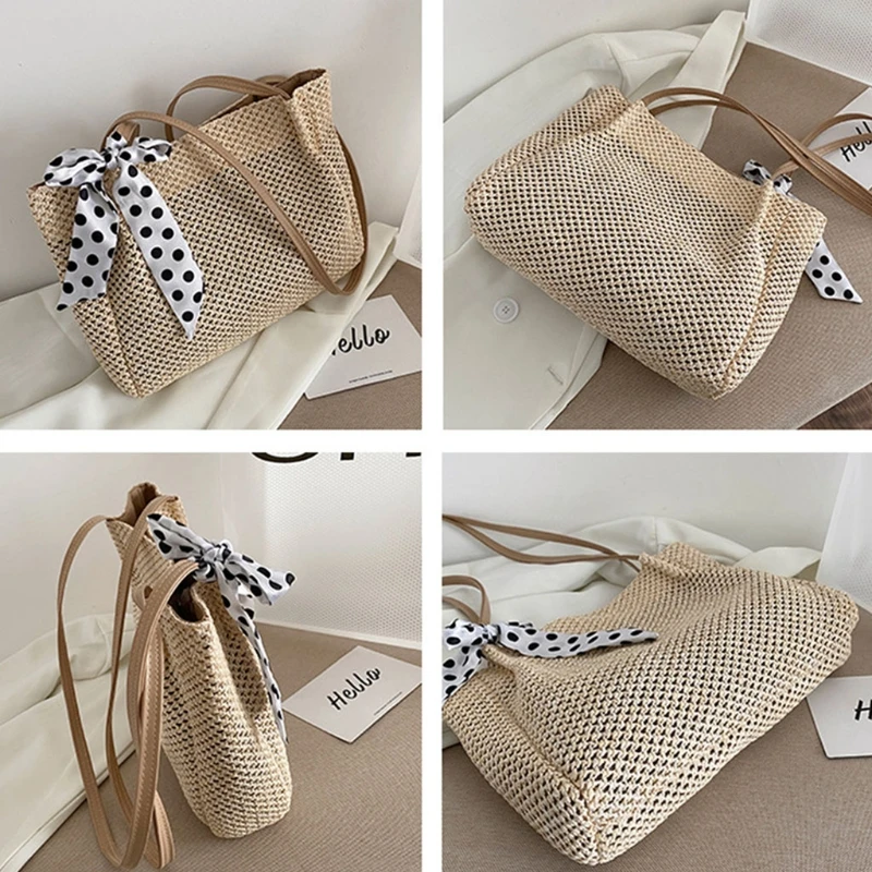Fashion Straw Female Tote Handbag 2021 Summer Lady's Shoulder Large Bags Womens Casual Beach Tote with Ribbon J60D
Fashion Straw Female Tote Handbag 2021 Summer Lady's Shoulder Large Bags Womens Casual Beach Tote with Ribbon J60D