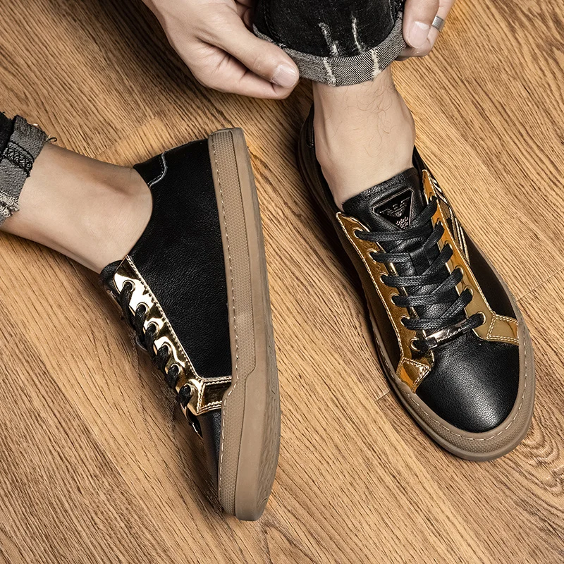 New Trend Man Leather Casual Sneakers Black White Walking Shoes For Mens Luxury Brand Designer Youth Fashion Men Shoes Sneakers
New Trend Man Leather Casual Sneakers Black White Walking Shoes For Mens Luxury Brand Designer Youth Fashion Men Shoes Sneakers