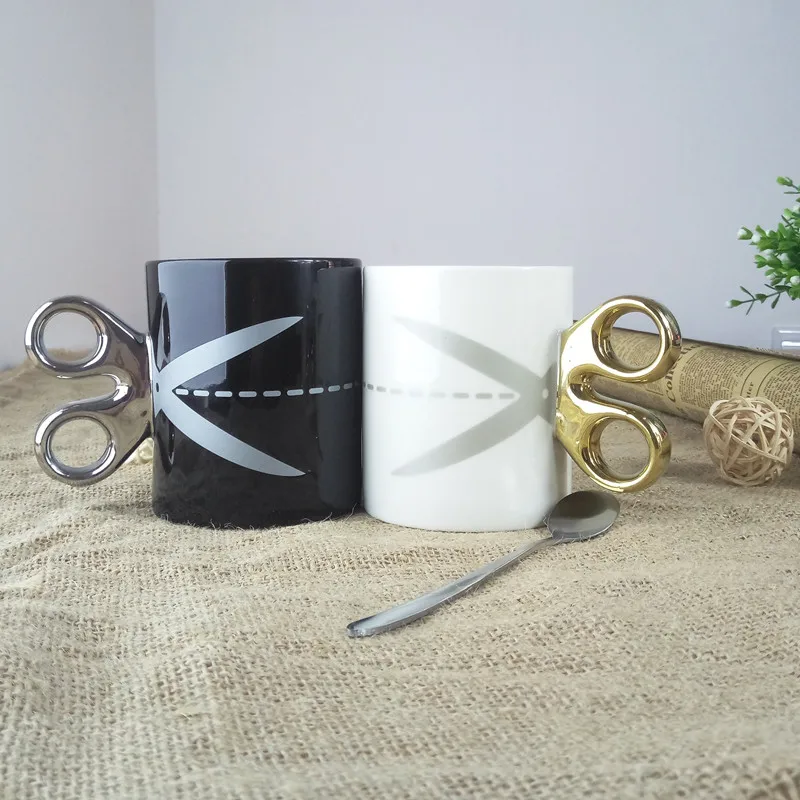 Mug scissors handle gold silver cup ceramic coffee cup tea cup drink drinking utensils birthday gift PASSION subtitles 5ZDZ258
Mug scissors handle gold silver cup ceramic coffee cup tea cup drink drinking utensils birthday gift PASSION subtitles 5ZDZ258