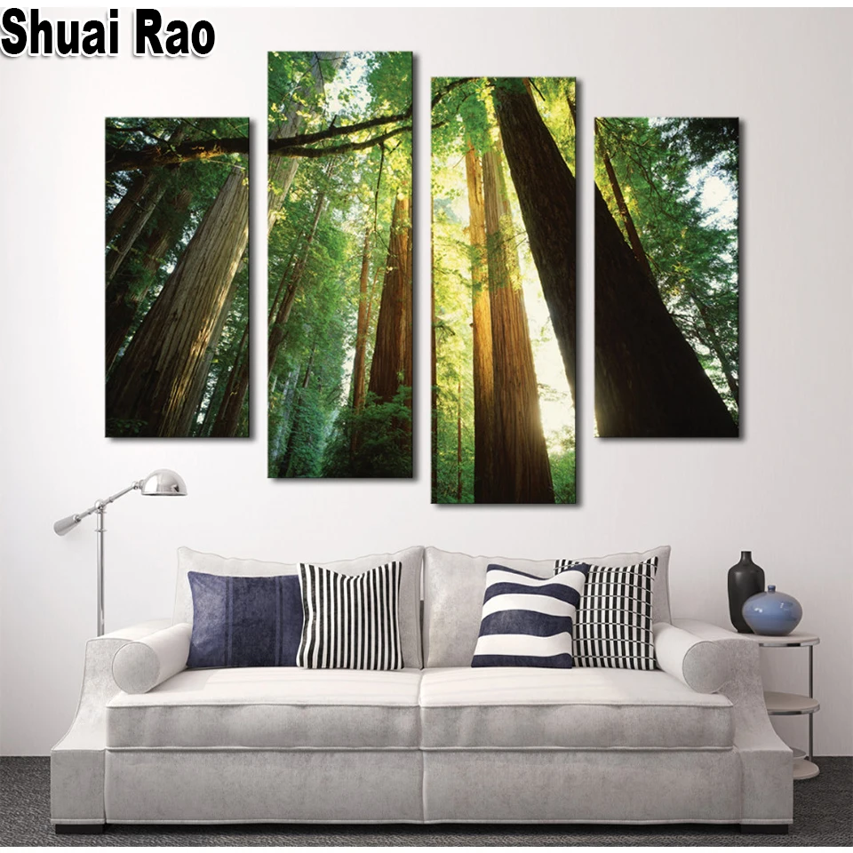 5d diy Diamond Embroidery Green Forest 4 Piece Tree Pattern Diamond Painting Full Square Round Drill Pictures of rhinestones,
5d diy Diamond Embroidery Green Forest 4 Piece Tree Pattern Diamond Painting Full Square Round Drill Pictures of rhinestones,
