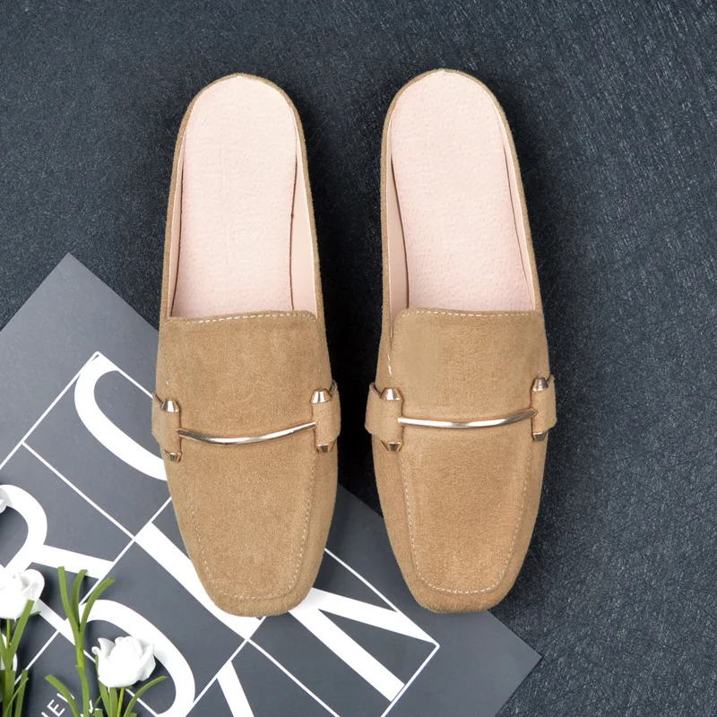 Women's Fashion Flat Slippers Ladies Outdoor Casual Mules Shoes Female Office Lazy Slides Square Head Big Size Non-Slip Sandals 
Women's Fashion Flat Slippers Ladies Outdoor Casual Mules Shoes Female Office Lazy Slides Square Head Big Size Non-Slip Sandals